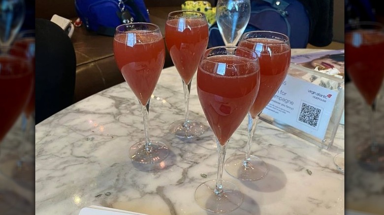 Virgin Redhead drinks on a table.