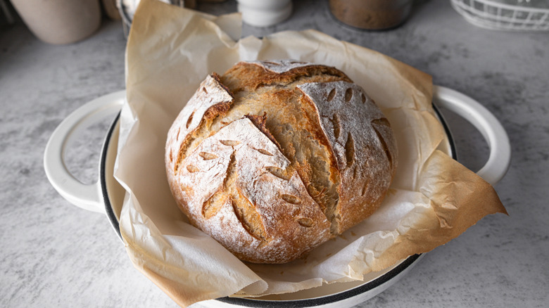 A fresh sourdough loaf.