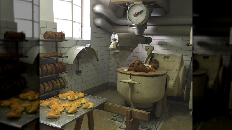 Bread making machinery at Stiftsbäckerei.
