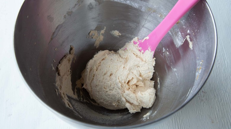 peanut butter frosting in bowl
