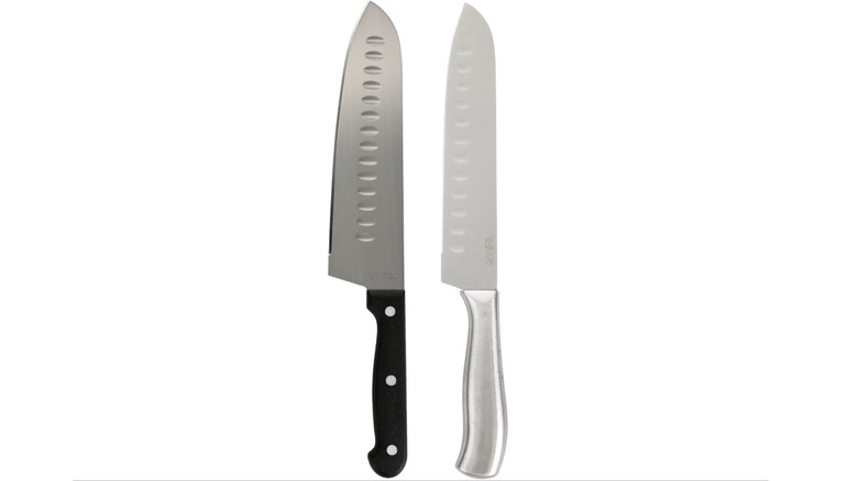 Dollar Tree santoku knives in continuous steel and with a handle