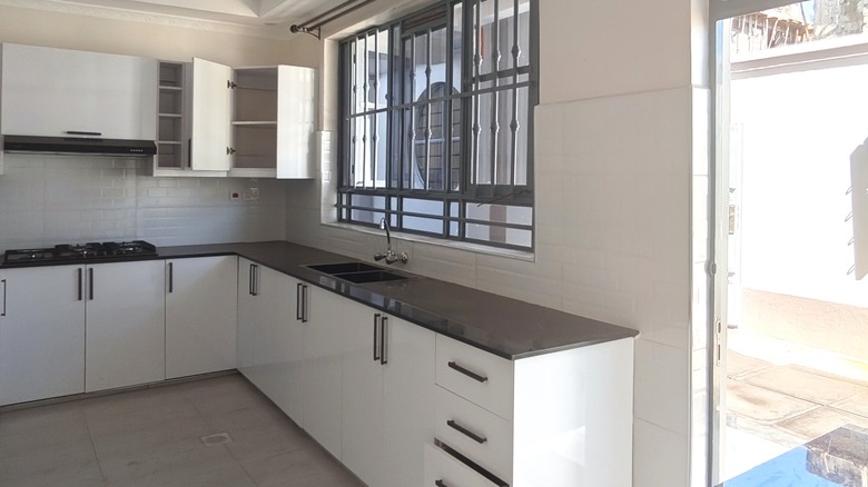 A recycled aluminum countertop in a kitchen