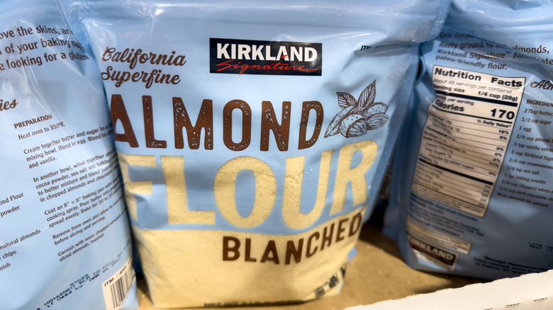 A bag of Kirkland Signature Almond Flour.