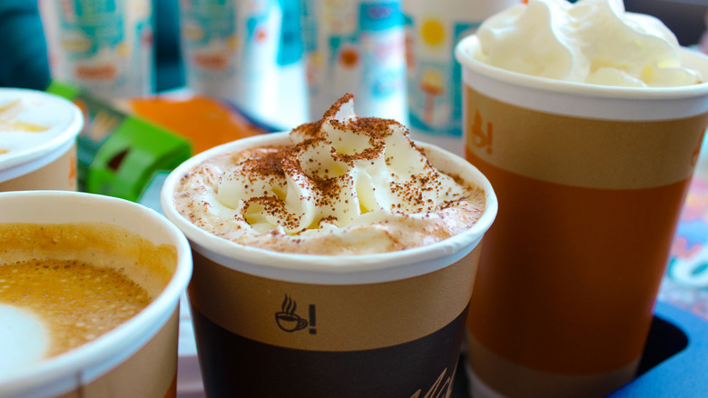 McDonald's various coffee orders with whipped cream