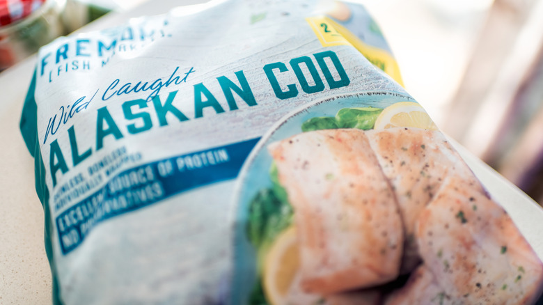 Frozen Alaskan cod sold at Aldi
