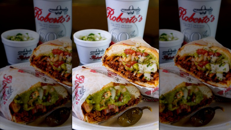 Food and a drink from Roberto's Taco Shop.