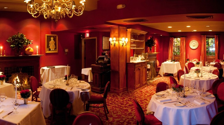 An interior dining area at One if by Land, Two if by Sea