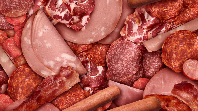 A variety of different cold cuts.