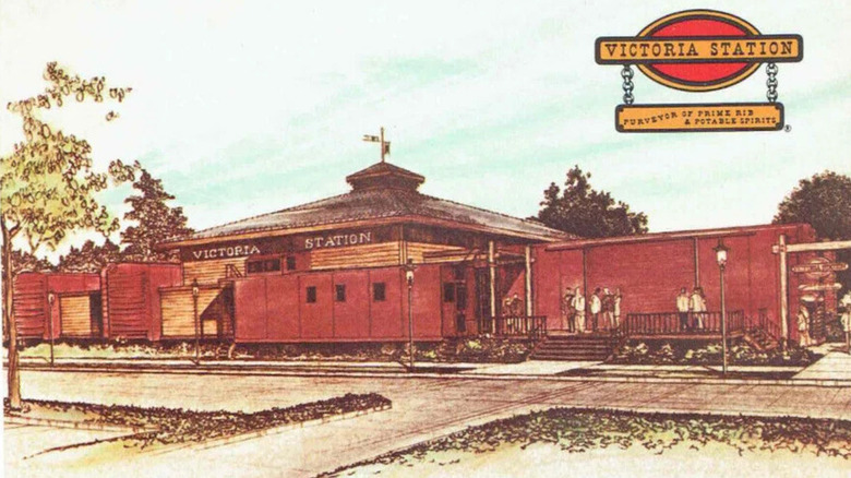 Victoria Station restaurant on a postcard