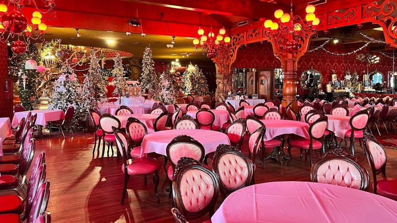 The interior of the Madonna Inn's restaurant