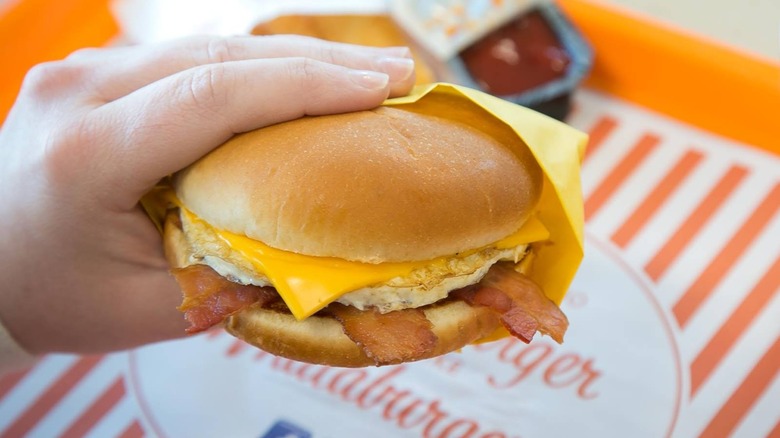 A breakfast burger from Whataburger