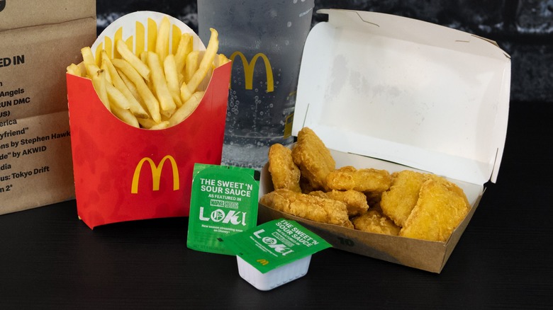 McDonald's Sweet 'N Sour Sauce, fries, and nuggets