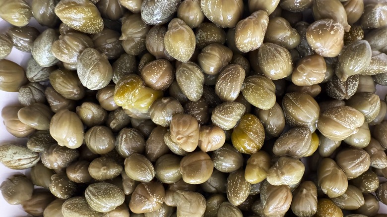 Close up shot of capers