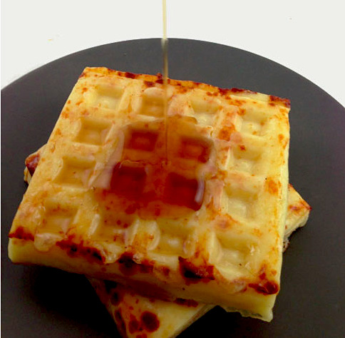 This Waffle Is Made Of Cheese. Syrup Called. It Doesn't Know What To Do.