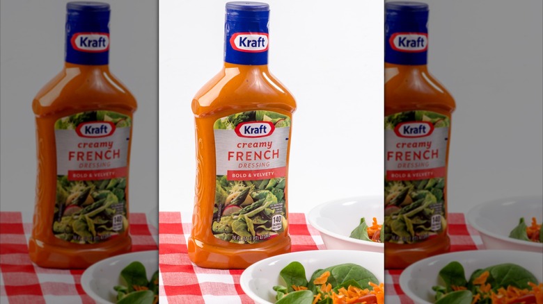 Kraft French dressing with a salad