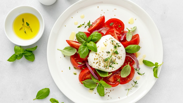 Caprese salad with burrata