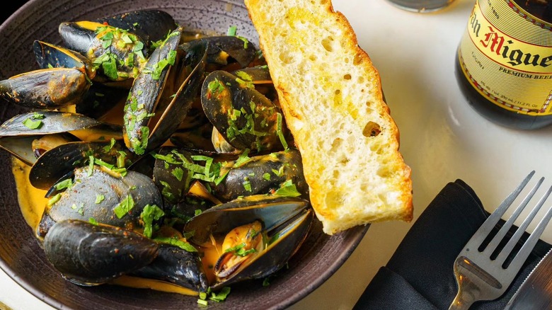 Panang curry mussels from 87 Ludlow