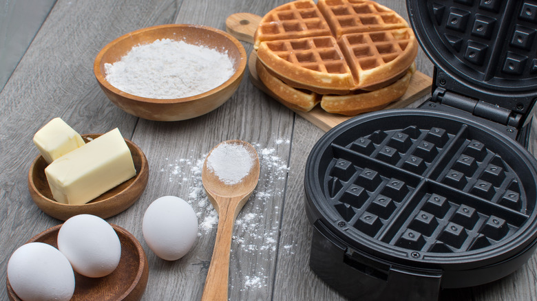 Waffles maker and ingredients