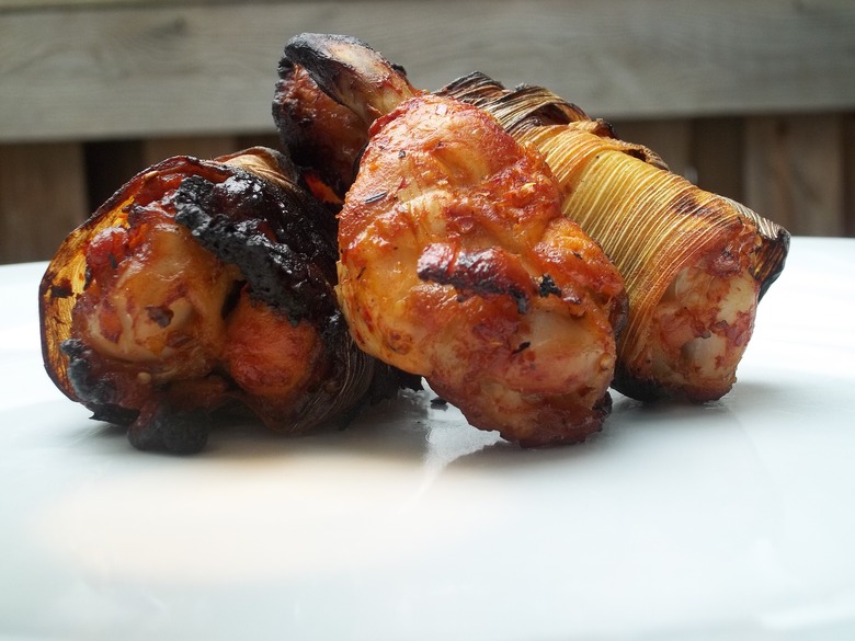 Tomatillo and Chile Wings in Corn Husks