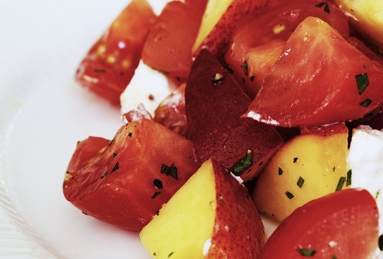 Tomato And Peach Salad With Goat Cheese Recipe