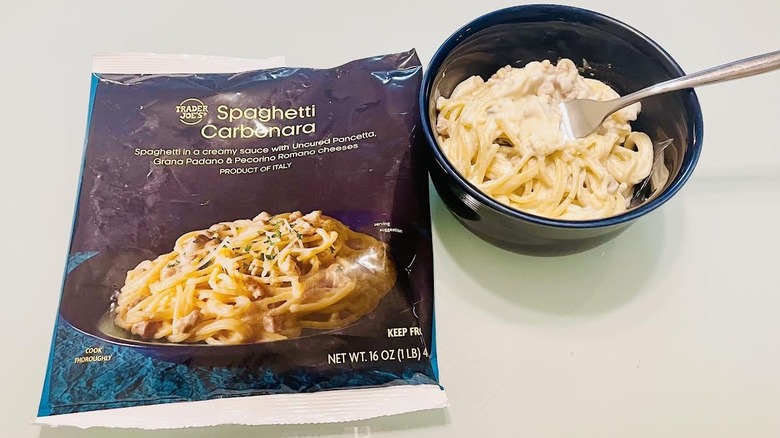 Bag of Trader Joe's Spaghetti Carbonara