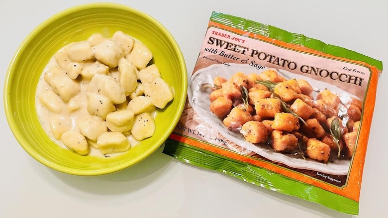 Bag of Trader Joe's Sweet Potato Gnocchi with Butter & Sage