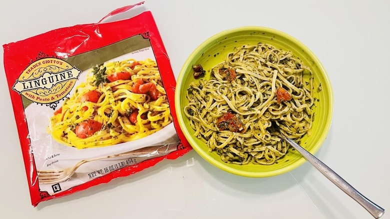 Bag of Trader Giotto's Linguine with Pesto & Tomatoes