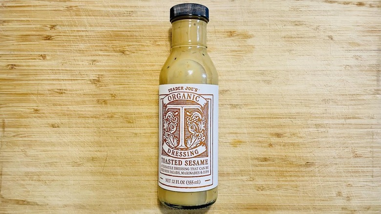 Bottle of Trader Joe's Organic Toasted Sesame Dressing