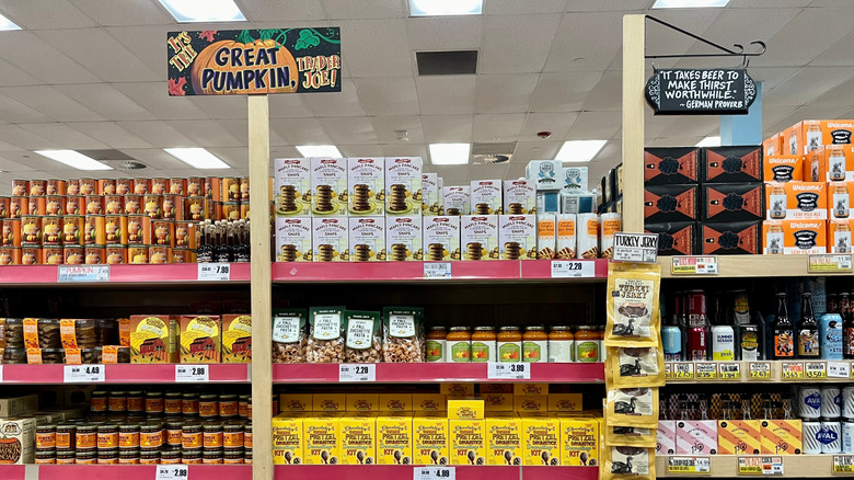 A display of seasonal items at Trader Joe's