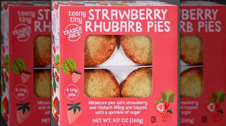 A box of Trader Joe's Teeny Tiny Strawberry Rhubarb Pies.