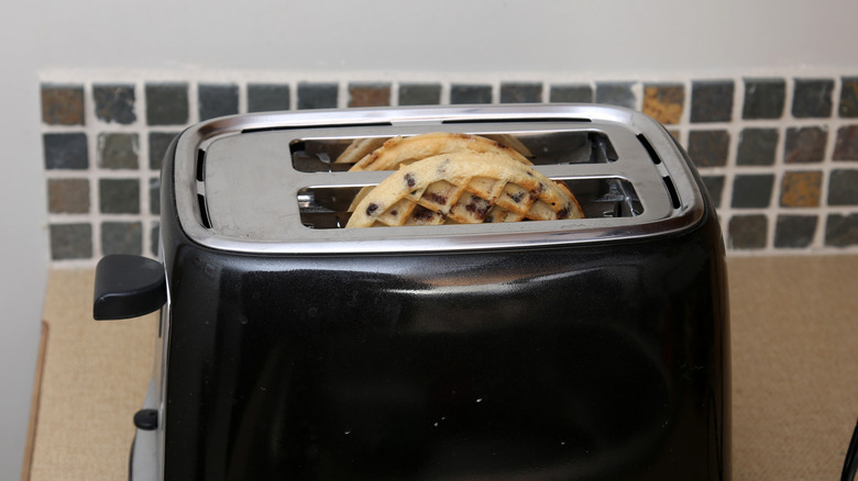 Waffles in toaster