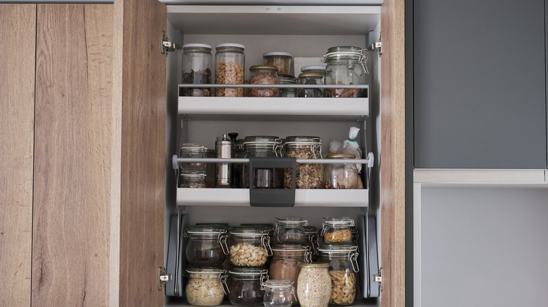 kitchen cupboard with essentials