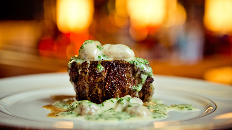 butter melting on filet mignon