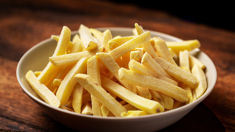 frozen fries served in bowl