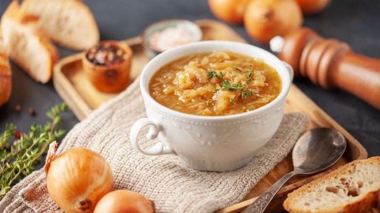 Bowl of French onion soup