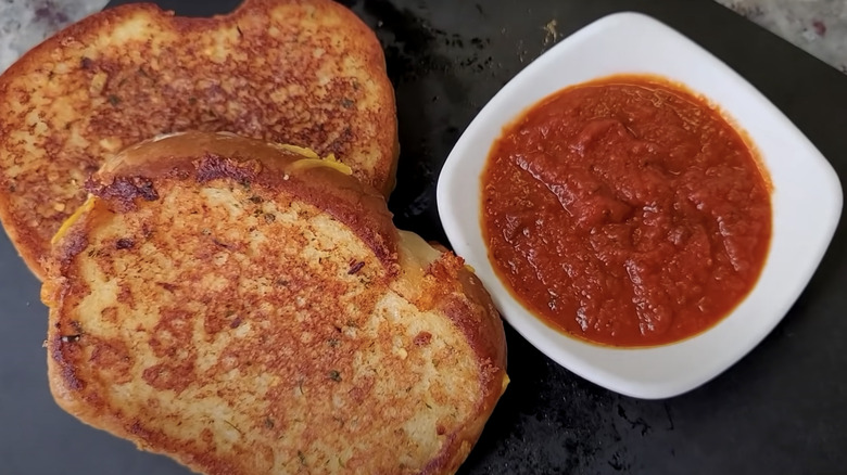 Garlic bread grilled cheese