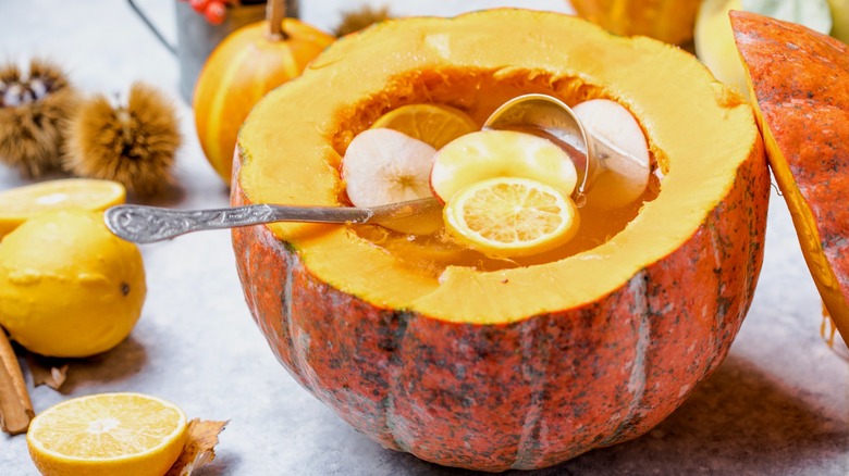 Halloween pumpkin punch bowl