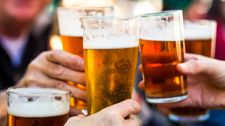 cheers glasses of beer