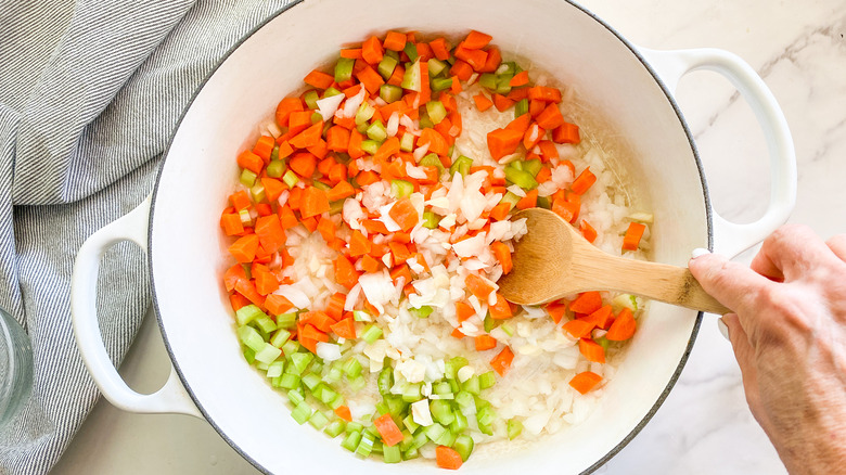 veggies in pot
