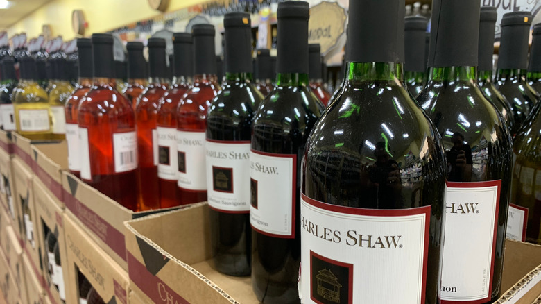Bottles of Charles Shaw wines