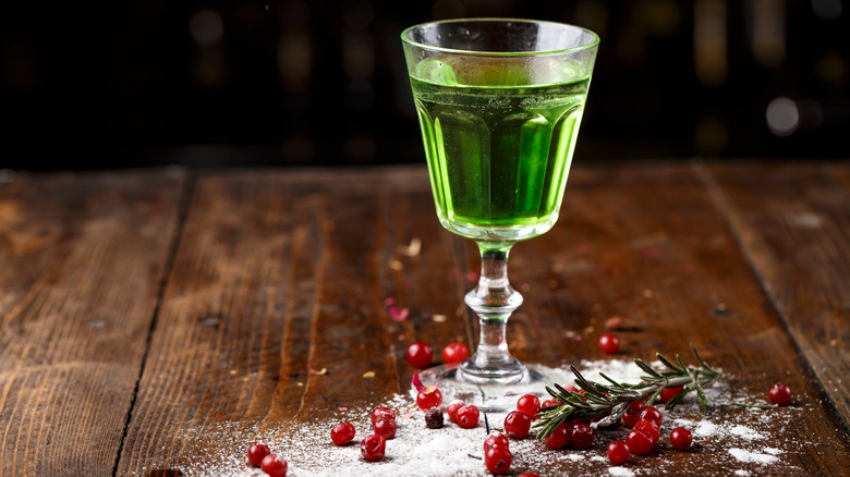 A glass of absinthe
