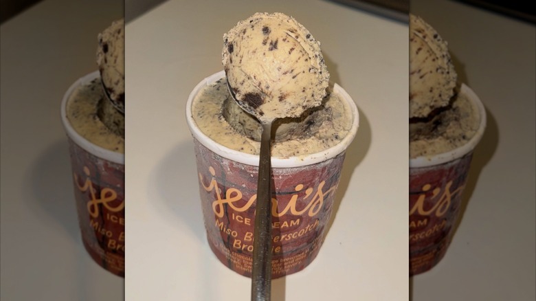 Jeni's Splendid Ice Creams Miso Butterscotch Brownie Ice Cream.
