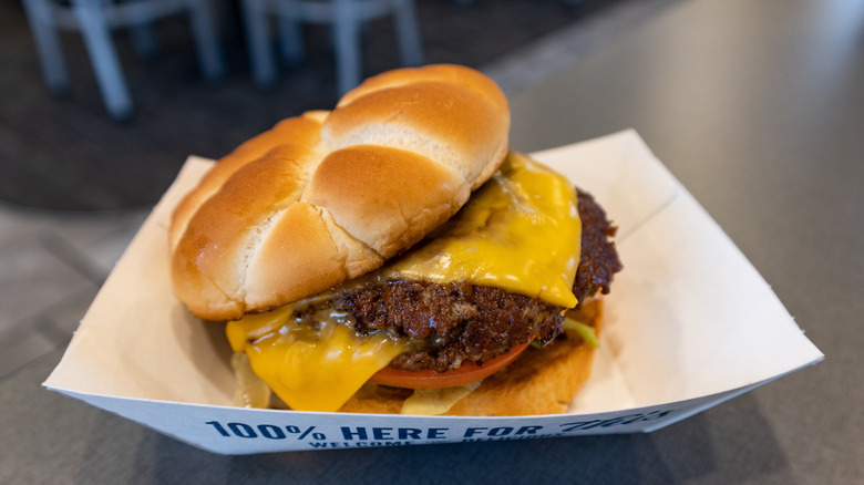 Culver's burger with cheese.