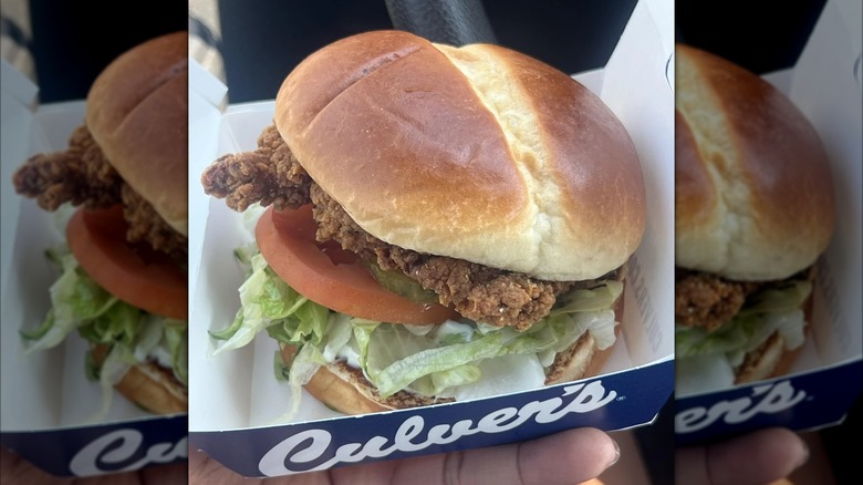 A spicy chicken sandwich from Culver's.