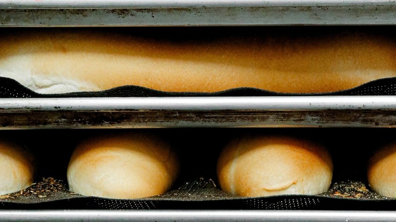 Jersey Mike's bread sits on trays.