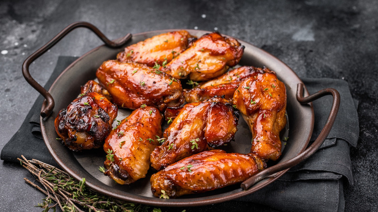 wings covered in sauce