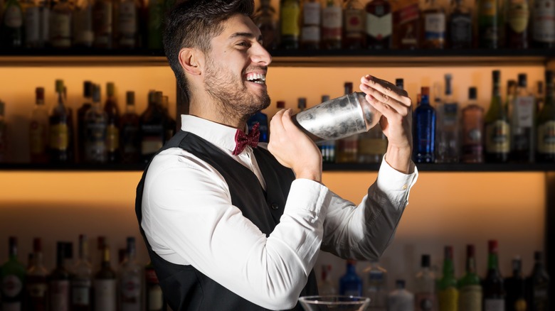 bartender shaking a cocktail 