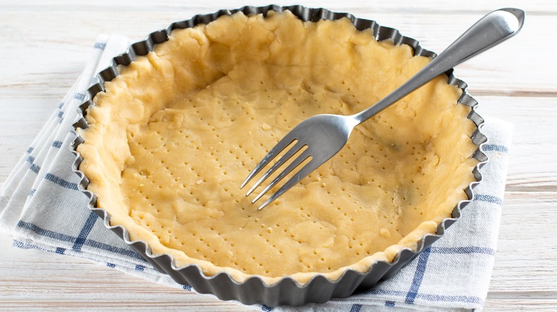 Preparing crust for baking 