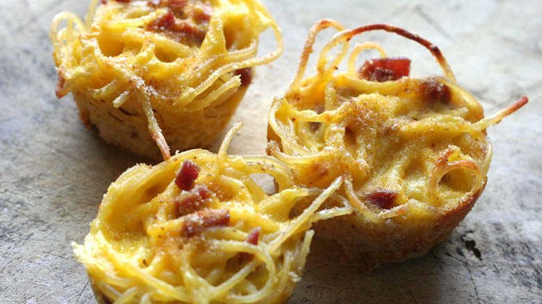 muffin size spaghetti frittatas