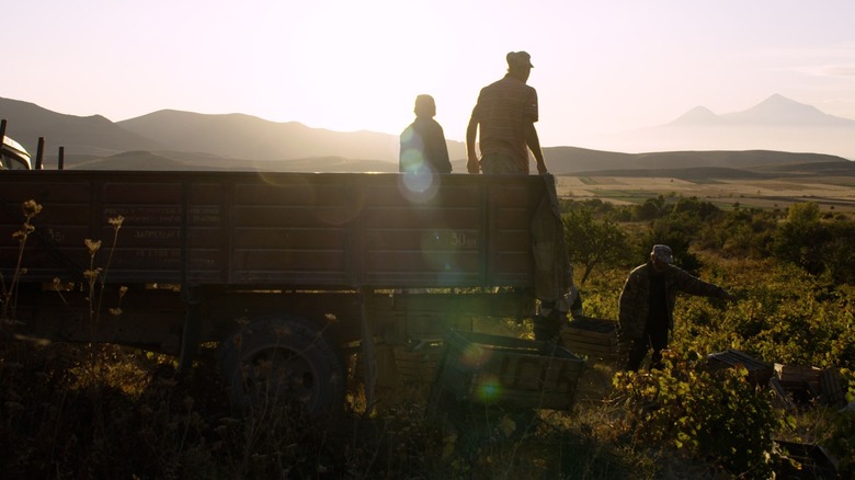 Figures in Armenian landscape